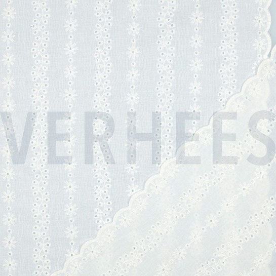 KATOEN EMBROIDERY TWEE-ZIJDIGE GOLFRAND WIT #7