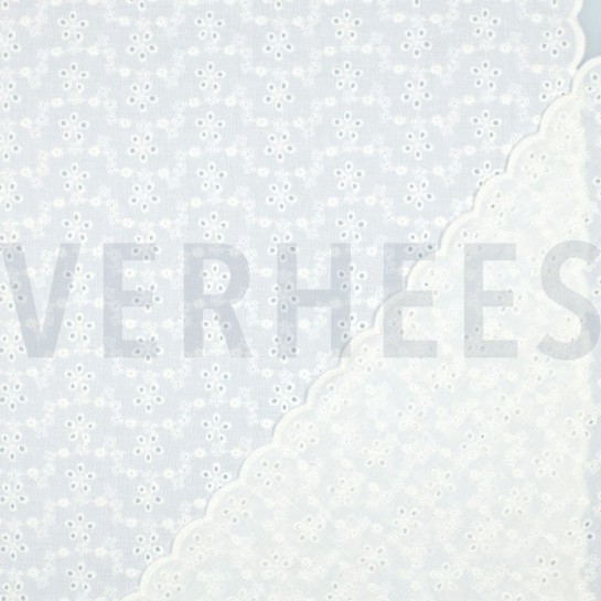 KATOEN EMBROIDERY TWEE-ZIJDIGE GOLFRAND WIT #7