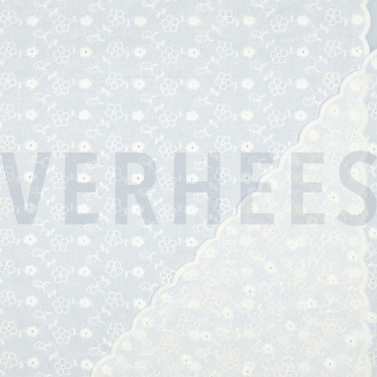 KATOEN EMBROIDERY TWEE-ZIJDIGE GOLFRAND WIT #7