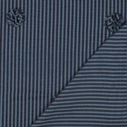 VISCOSE YARN DYED STRIPES FLOWERS NAVY (thumbnail) #4
