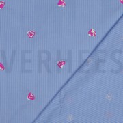 BAUMWOLLE STREIFEN PAILLETTEN HERZEN BLAU (thumbnail) #4