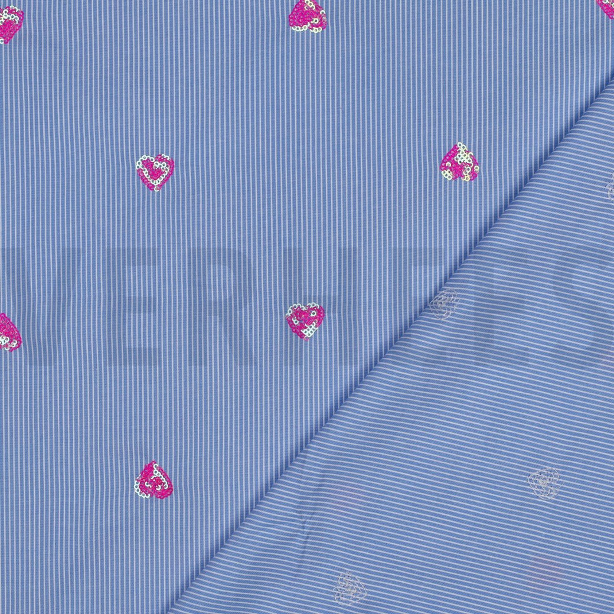 BAUMWOLLE STREIFEN PAILLETTEN HERZEN BLAU (high resolution) #4