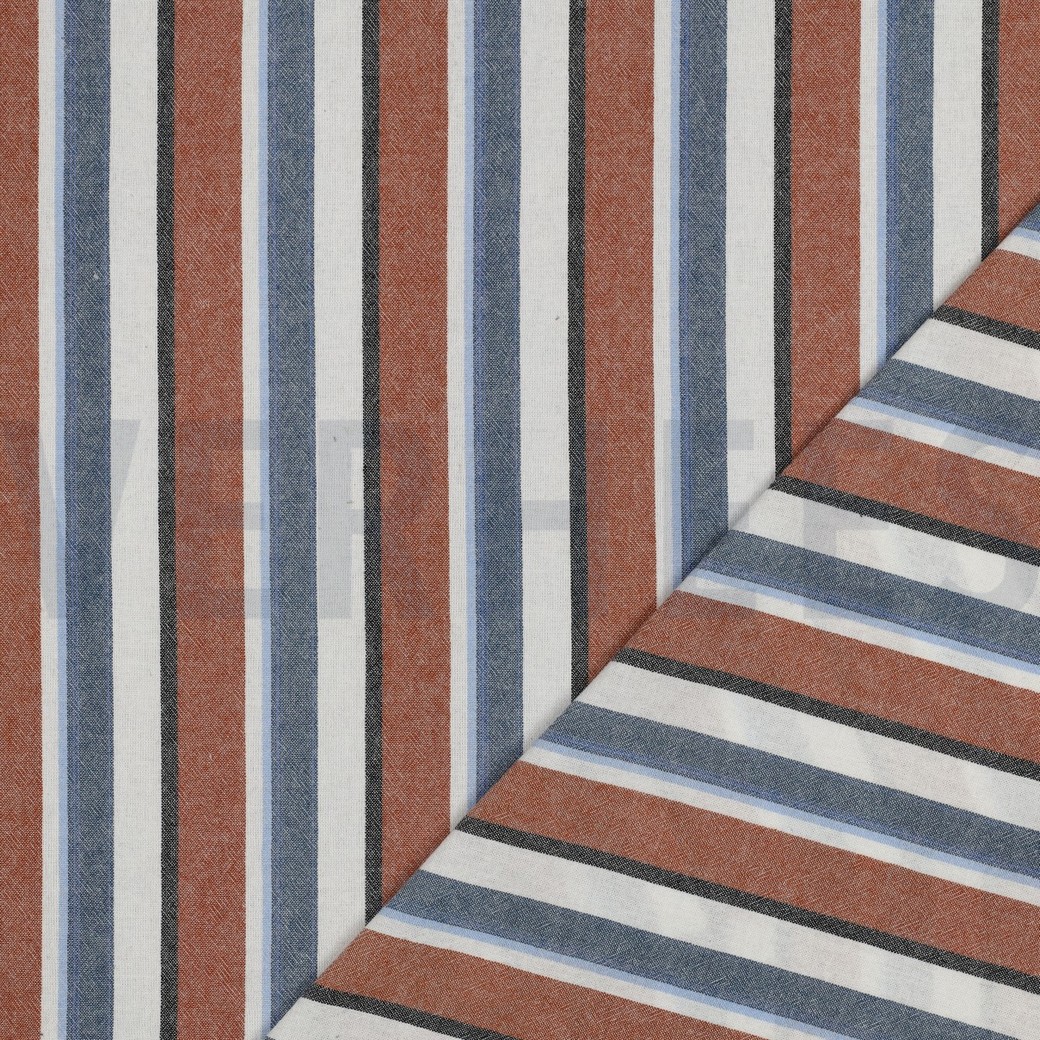 KATOEN GARENGEVERFD STREPEN TERRACOTTA #7