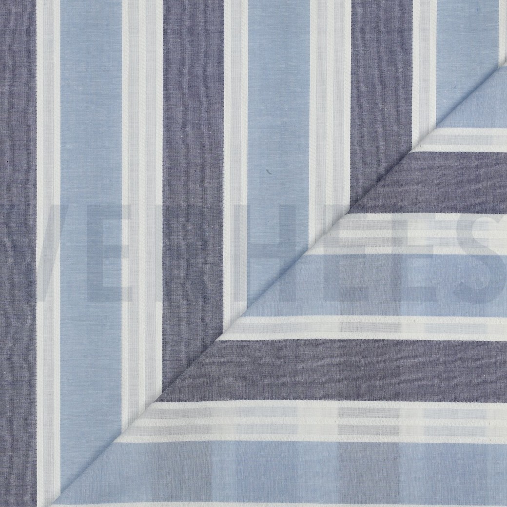 COTON TEINT EN FIL RAYURES BLEU #7