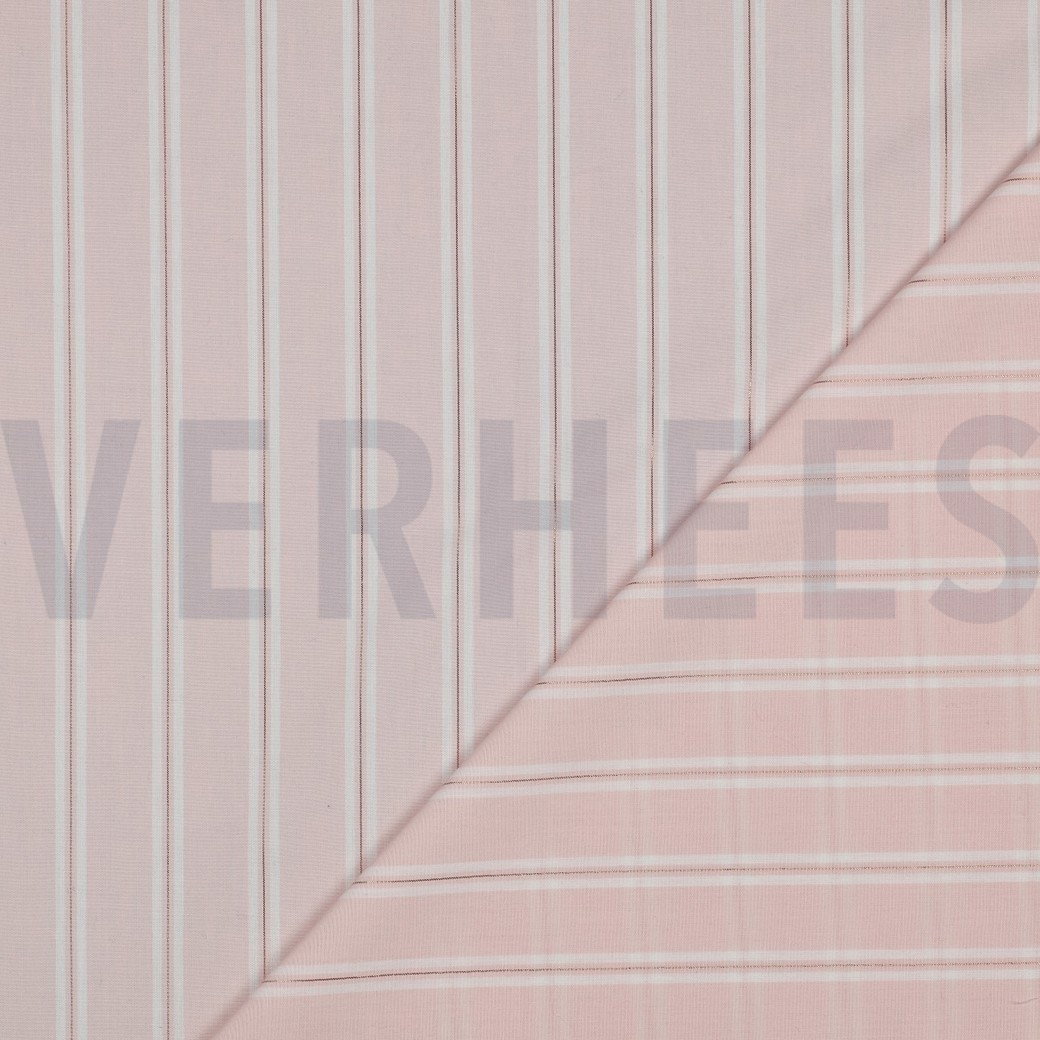 BAUMWOLLE GARNGEFÄRBT STREIFEN LUREX ROSÉ #7