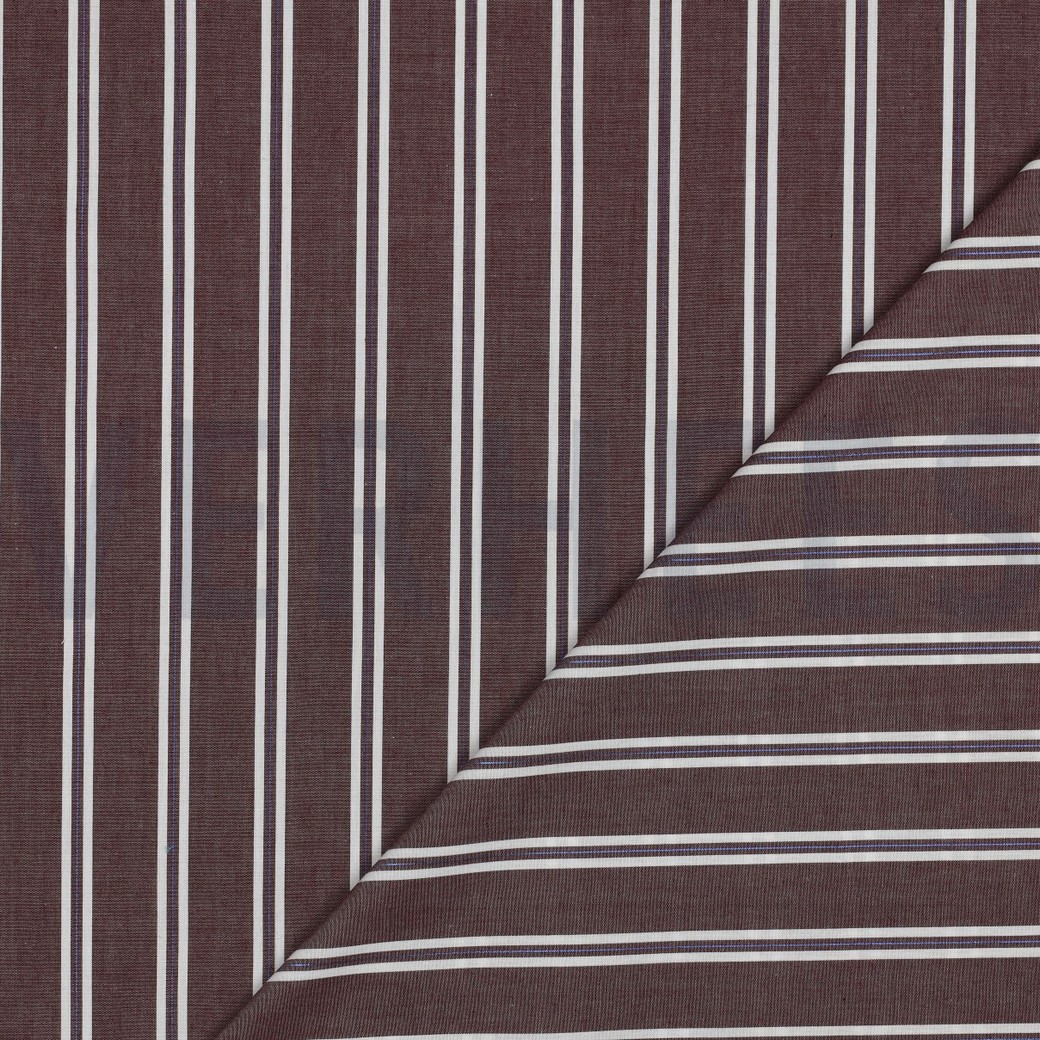 BAUMWOLLE GARNGEFÄRBT STREIFEN LUREX BORDEAUXROT #7