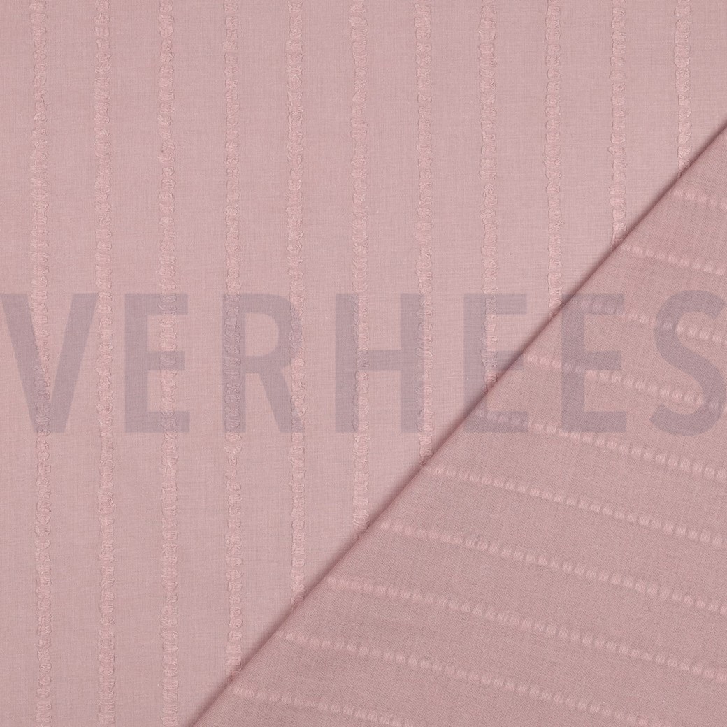 COTTON VOILE DOBBY STRIPES OLD ROSE #7