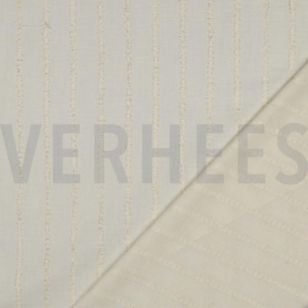 COTTON VOILE DOBBY STRIPES NATURAL #7
