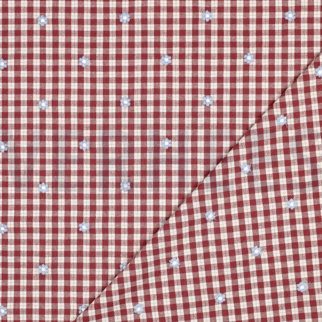 KATOEN VISCOSE EMBROIDERY BLOEMEN BLUSH #7