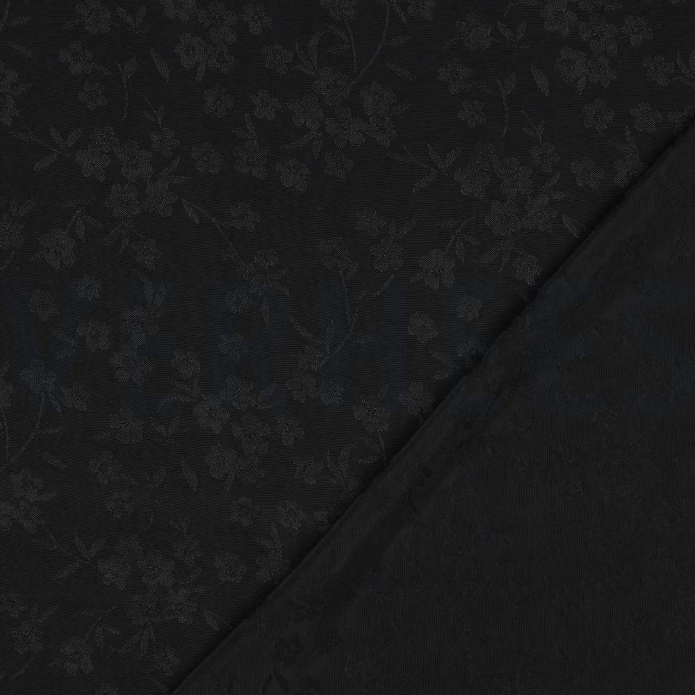 VISCOSE JACQUARD FLEURS NOIR #7