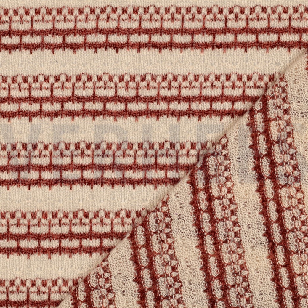 KNITTED JACQUARD STRIPES BURGUNDY #7