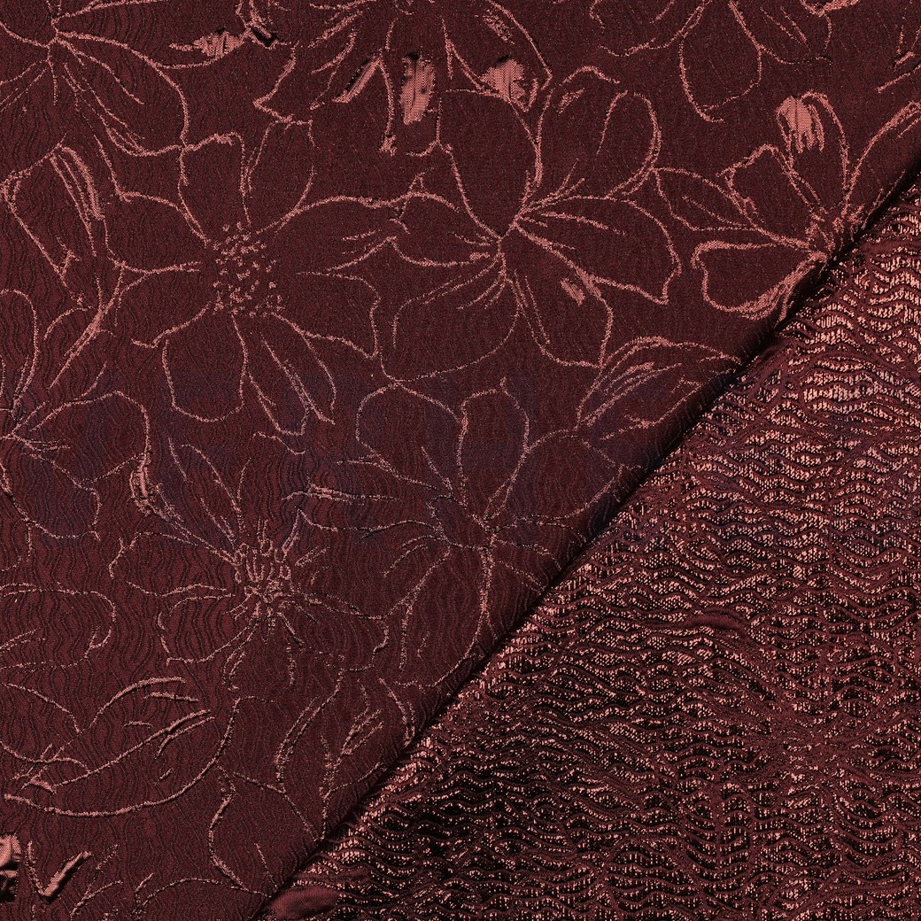 JACQUARD BLUMEN BORDEAUXROT #7