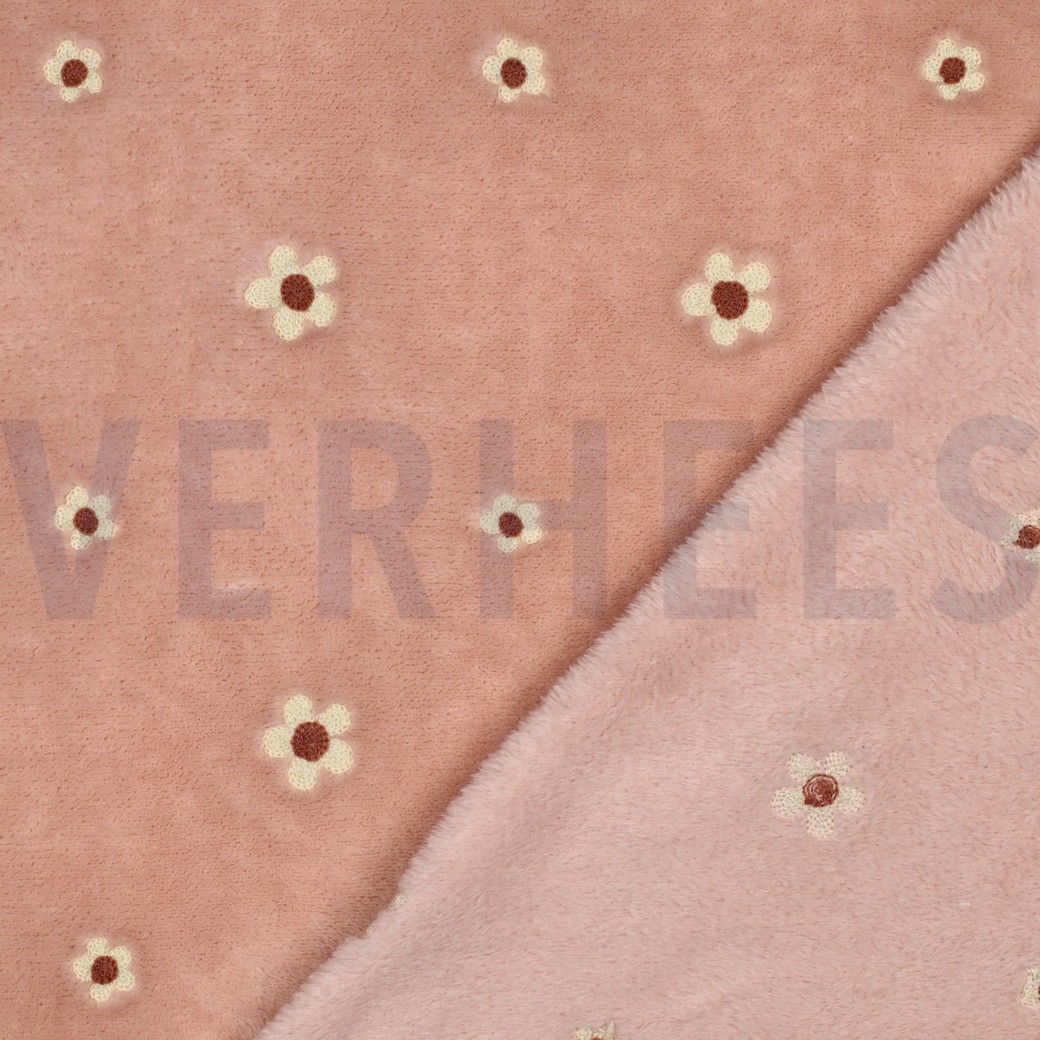 POLAIRE BRODERIE FLEURS ROSE #7