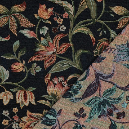 GOBELIN FLEURS BLEU MARINE #7