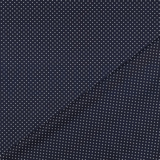 POPELINE DE COTON PETITS POINTS BLEU MARINE #7