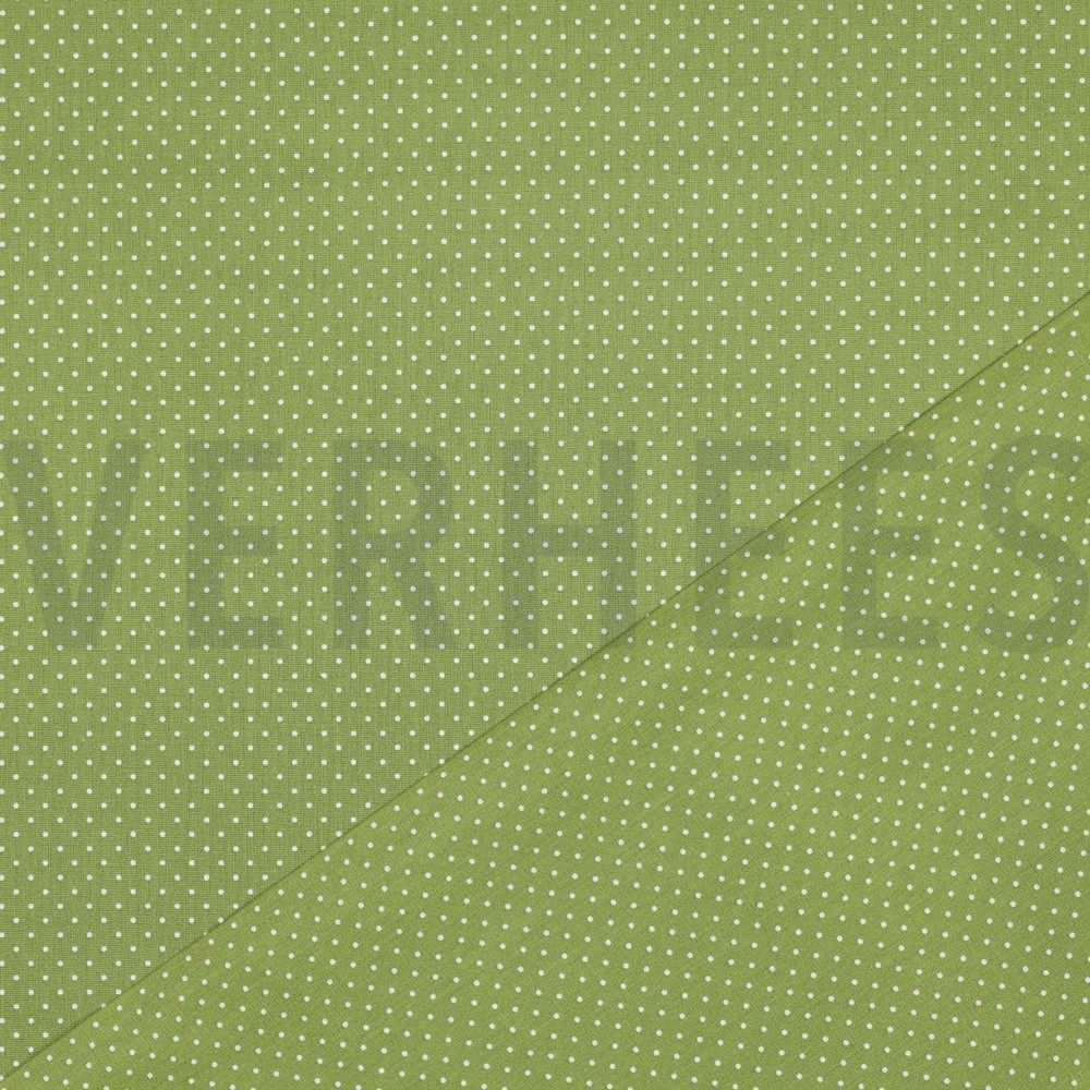 KATOENEN POPLIN KLEINE STIPPEN GROEN #7