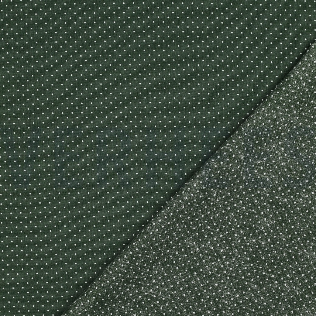KATOENEN POPLIN KLEINE STIPPEN DONKERGROEN #7