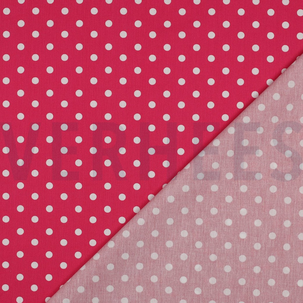 KATOENEN POPLIN STIPPEN ROZE #7