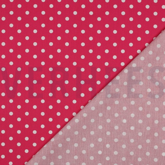 KATOENEN POPLIN STIPPEN ROZE #7