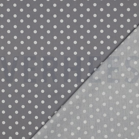 BAUMWOLLE POPELINE PUNKTE GRAU #7