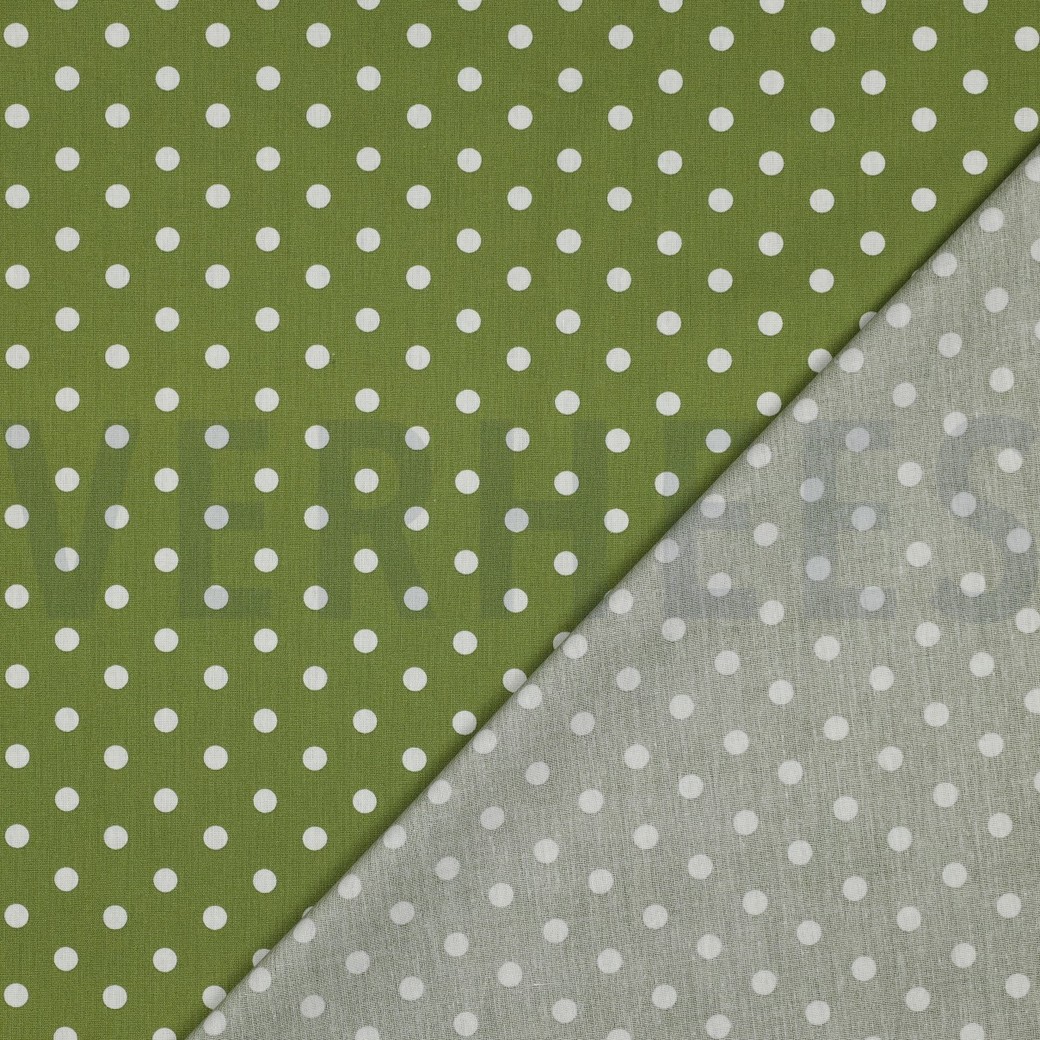 KATOENEN POPLIN STIPPEN GROEN #7