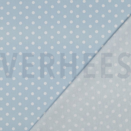 BAUMWOLLE POPELINE PUNKTE HELLBLAU #7