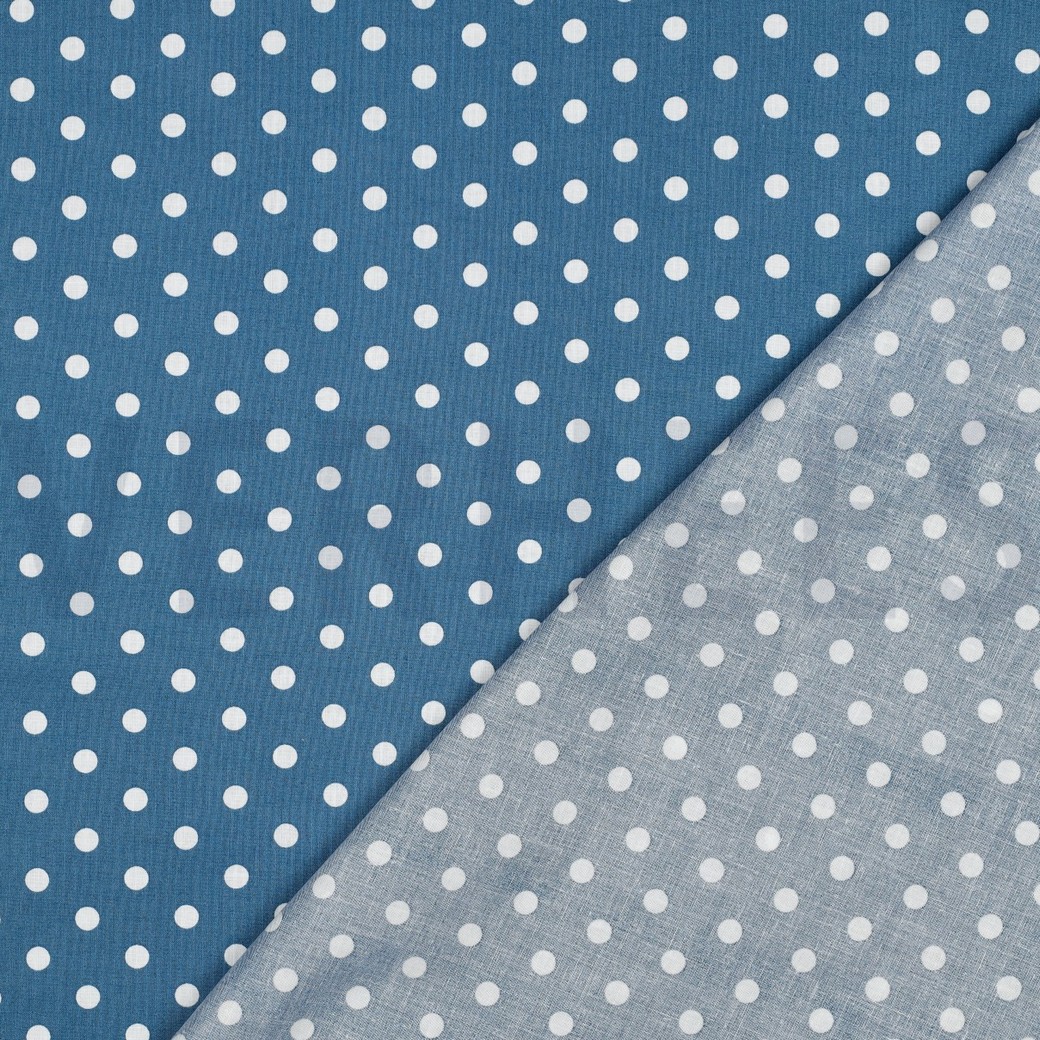 POPLIN DOTS BLUE #7