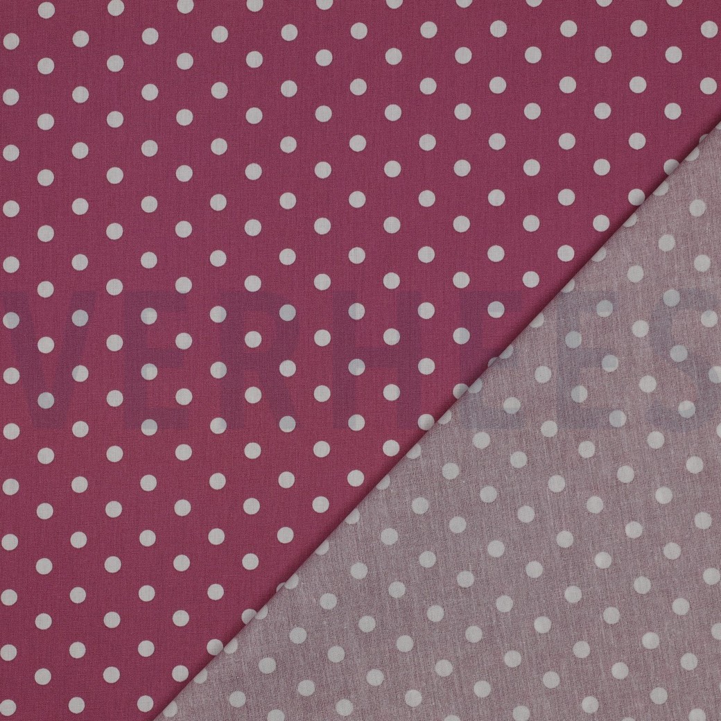 POPELINE DE COTON POINTS MAUVE #7
