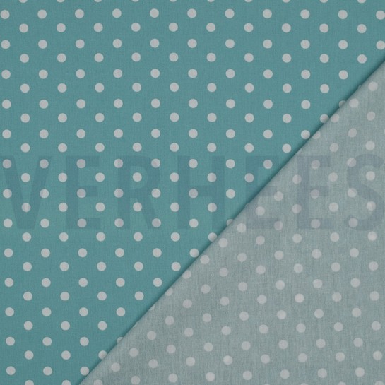 BAUMWOLLE POPELINE PUNKTE ALTGRÜN #7