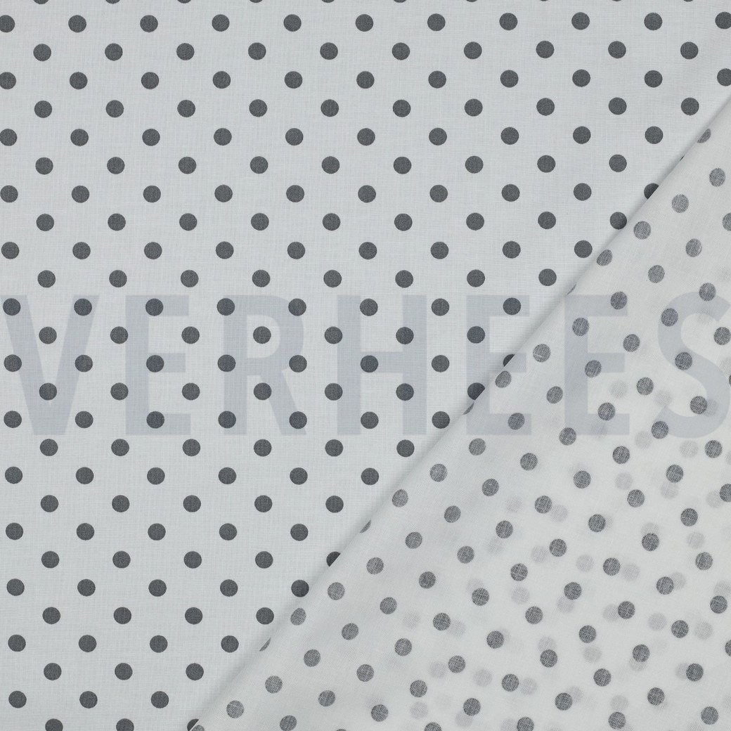 POPLIN DOTS WHITE/GREY #7