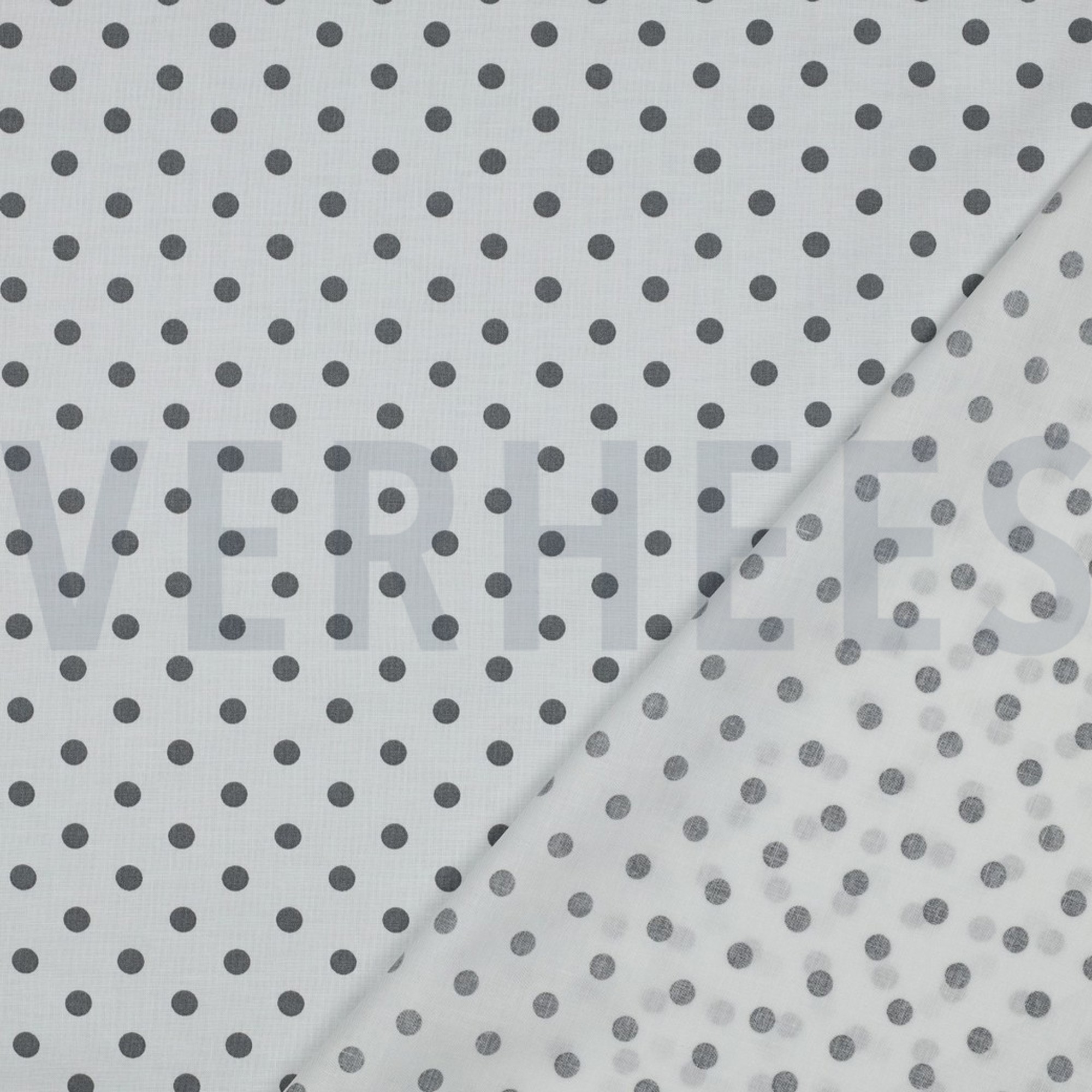 BAUMWOLLE POPELINE PUNKTE WEISS/GRAU (high resolution) #4