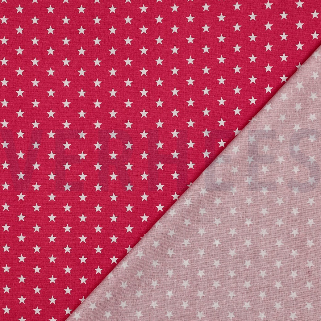 KATOENEN POPLIN KLEINE STERREN ROZE #7