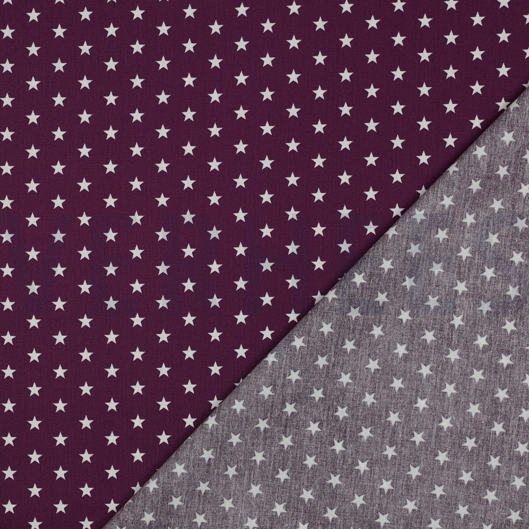 BAUMWOLLE POPELINE KLEINE STERNE LILA/VIOLETT #7