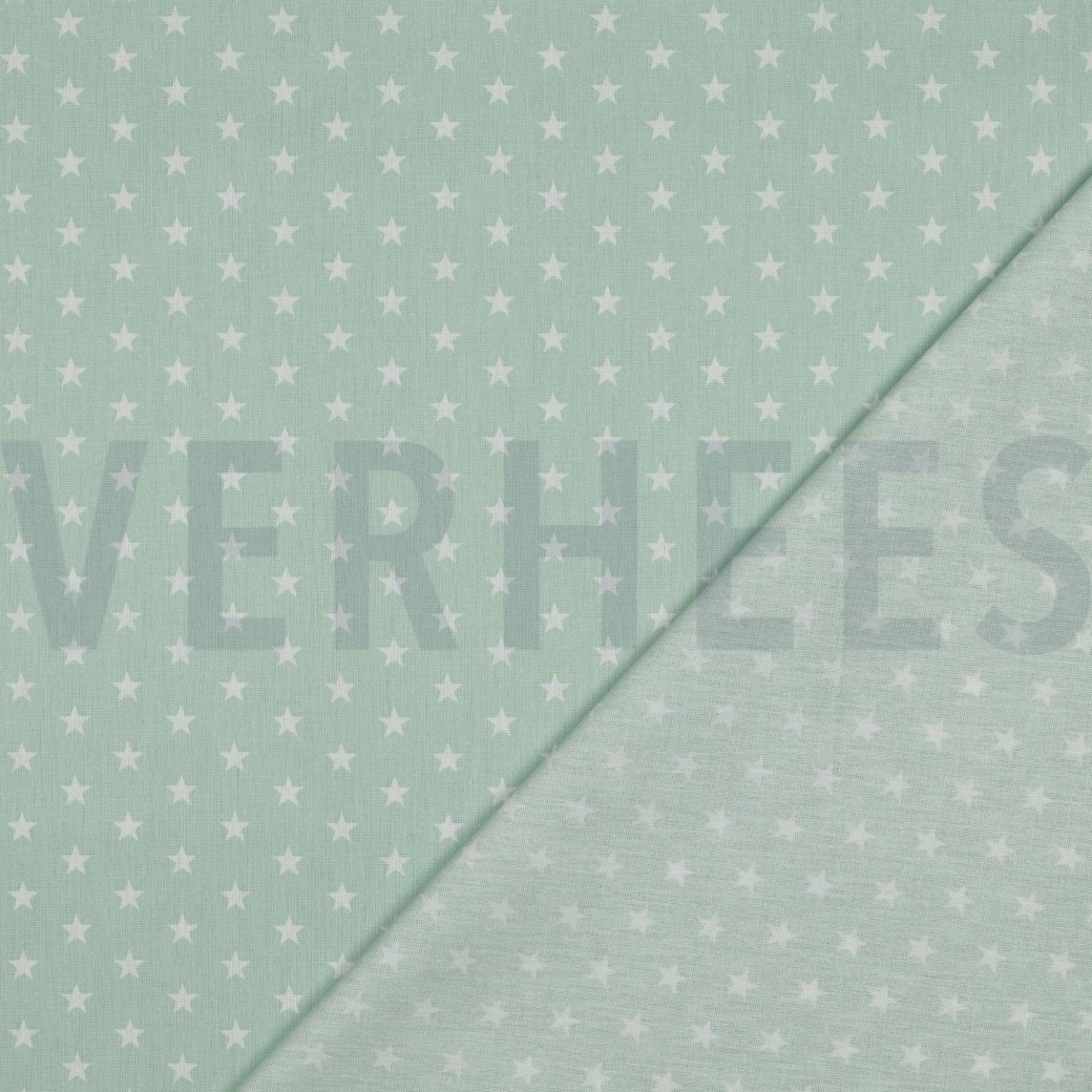 KATOENEN POPLIN KLEINE STERREN MINT #7