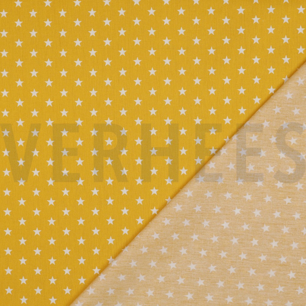 POPELINE DE COTON PETITES ÉTOILES JAUNE #7