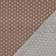 KATOENEN POPLIN KLEINE STERREN TAUPE (thumbnail) #4