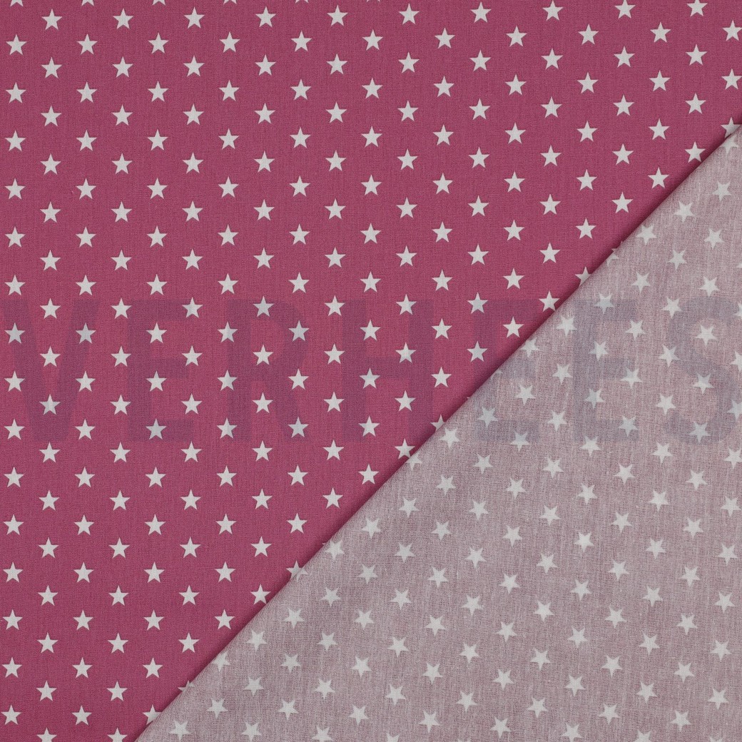 KATOENEN POPLIN KLEINE STERREN MAUVE #7