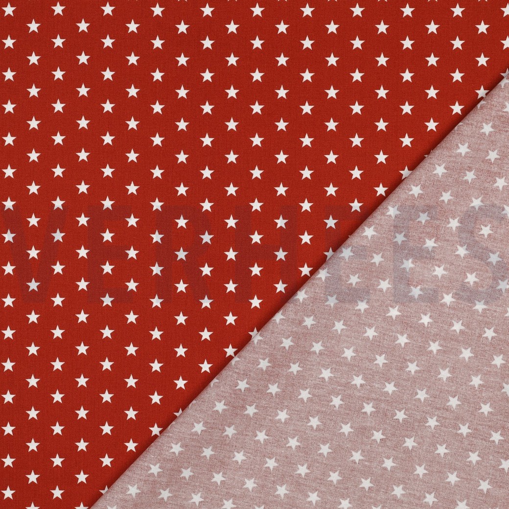 KATOENEN POPLIN KLEINE STERREN TERRACOTTA #7