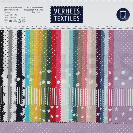 KATOENEN POPLIN KLEINE STERREN WIT/DONKERBLAUW #7