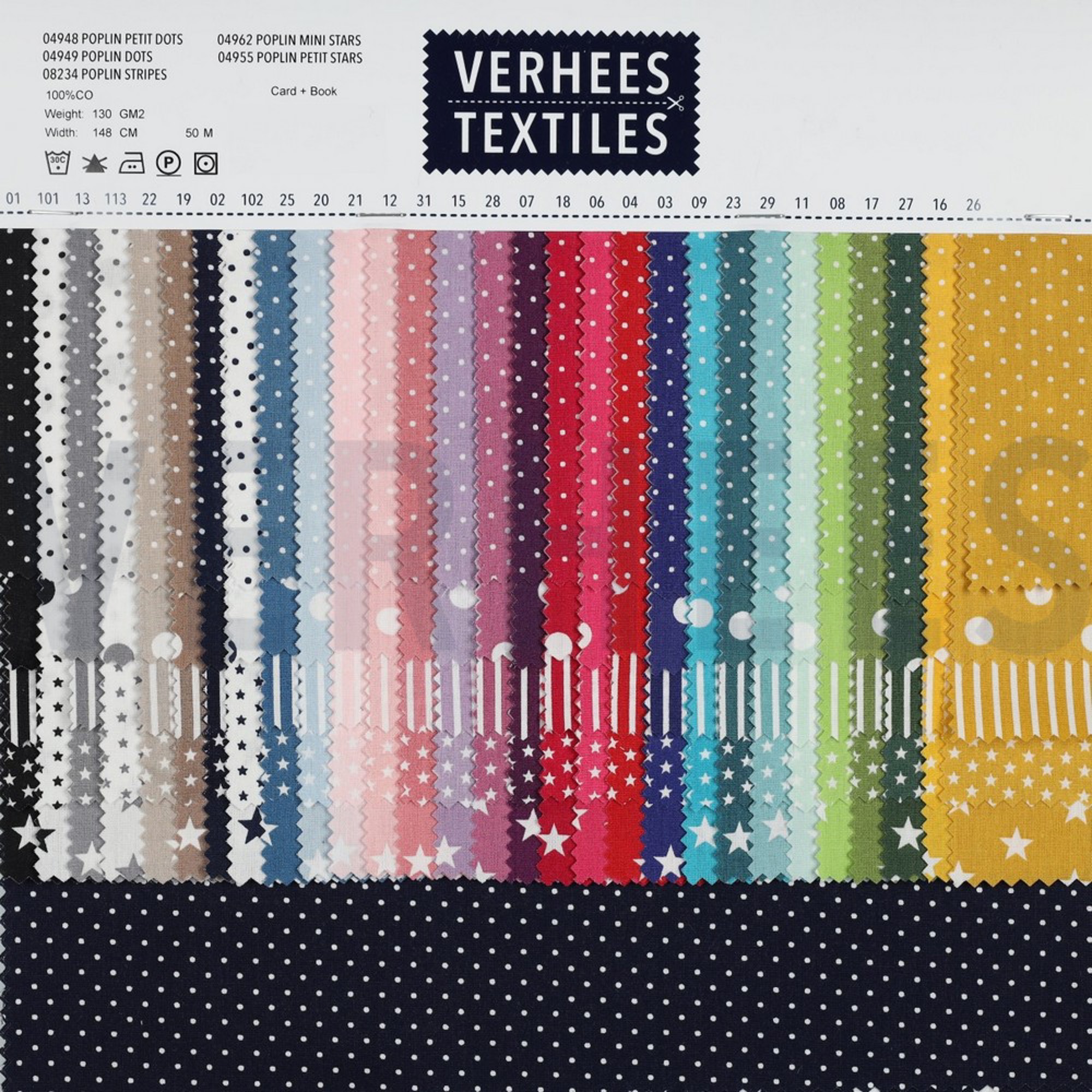 KATOENEN POPLIN MINI STERREN WIT/DONKERBLAUW (high resolution) #4