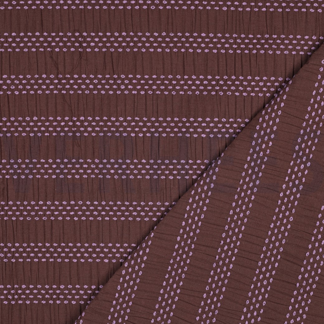 BAUMWOLLE DOBBY JACQUARD STREIFEN BRAUN #7