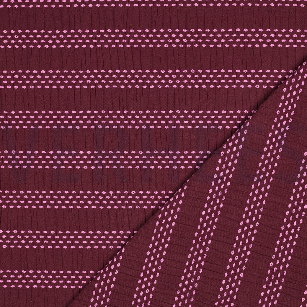 COTTON DOBBY JACQUARD STRIPES AUBERGINE #7