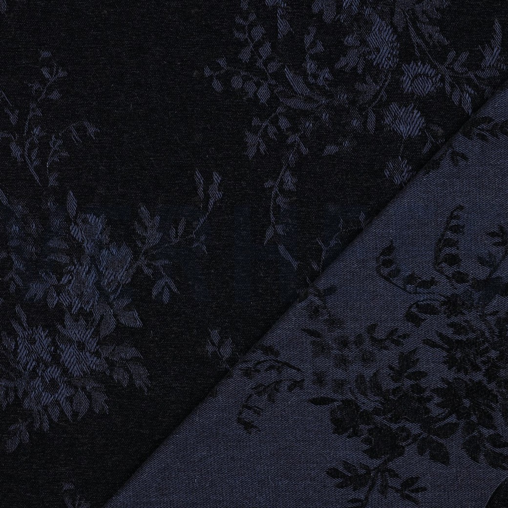 DENIM VELVET JACQUARD FLOWERS BLACK #7