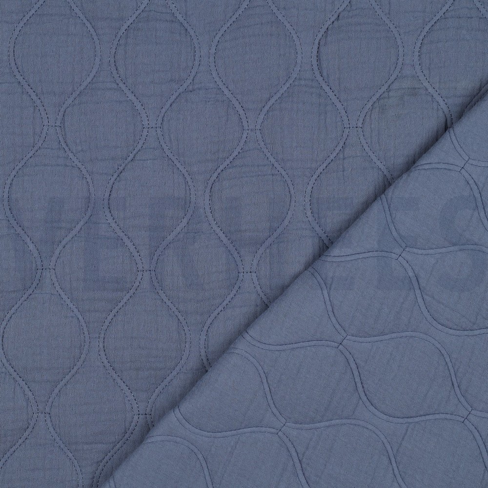 MUSSELIN QUILT JEANSBLAU #7