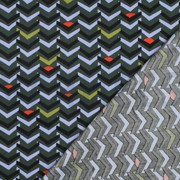 KATOEN SATIJN GEOMETRISCH DONKERGROEN (thumbnail) #4