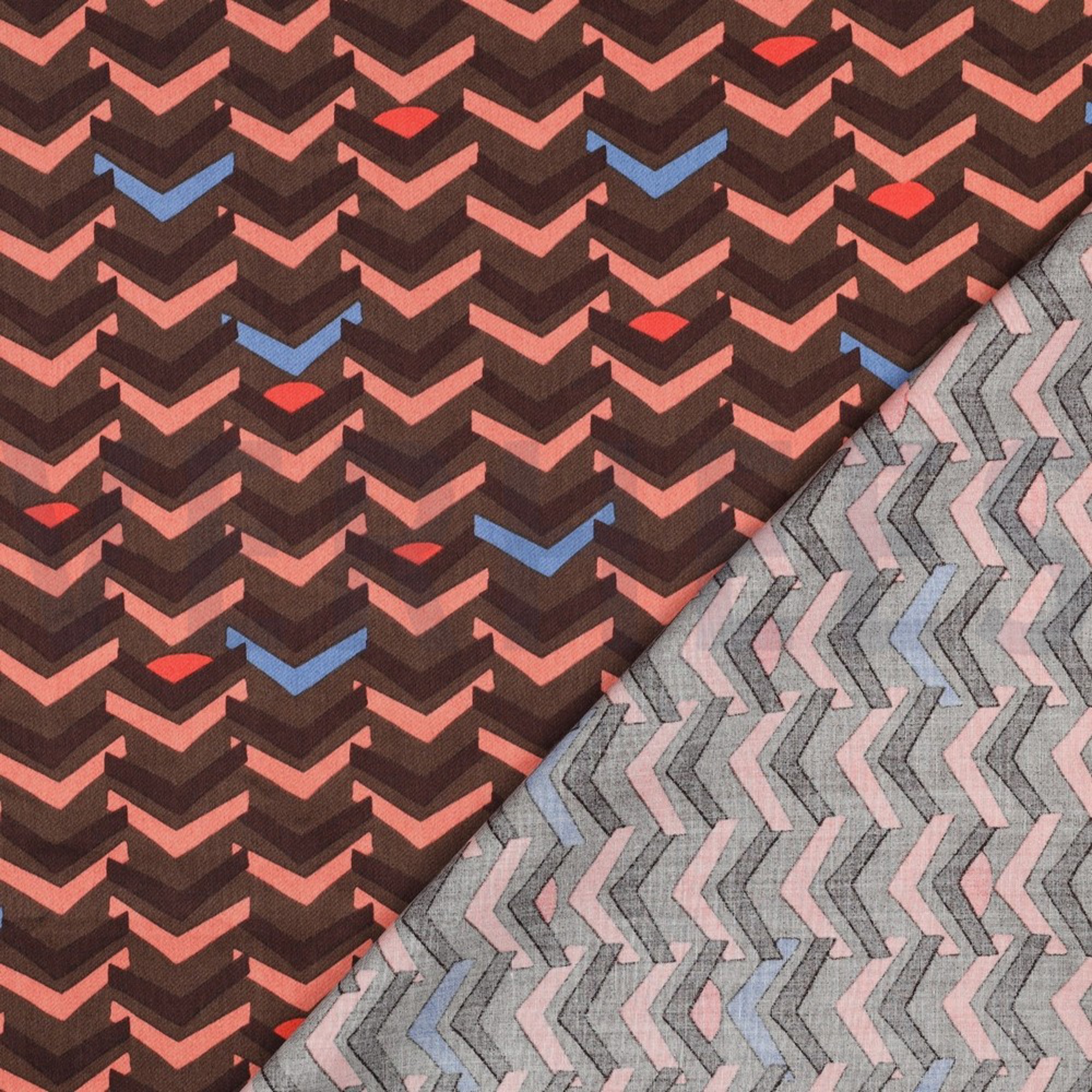 COTTON SATIN GEOMETRIC TAUPE (high resolution) #4