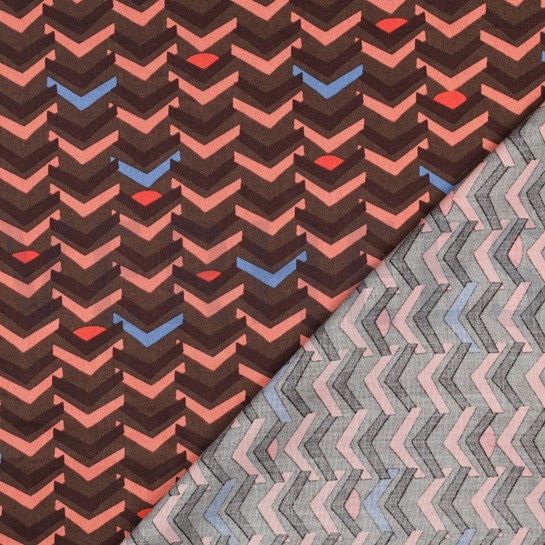 COTTON SATIN GEOMETRIC TAUPE #7