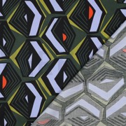 KATOEN SATIJN GEOMETRISCH DONKERGROEN (thumbnail) #4