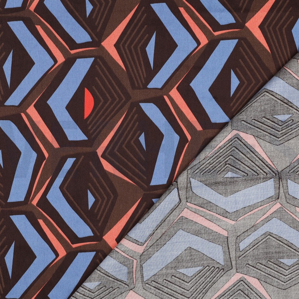 COTTON SATIN GEOMETRIC TAUPE #7