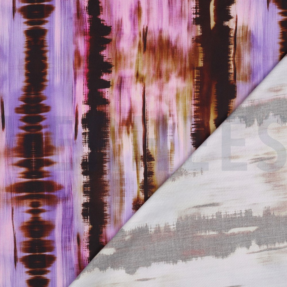 KATOEN SATIJN DIGITAAL ABSTRACT LAVENDEL #7